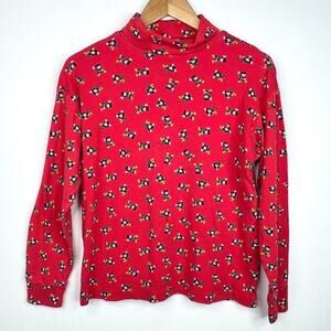 Vintage Mickey & Co Red Mickey All Over Print Turtleneck MD